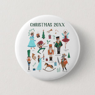 Nutcracker Christmas Custom Year Ballet Button