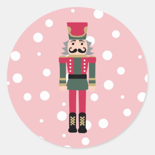 Nutcracker Christmas Design Classic Round Sticker