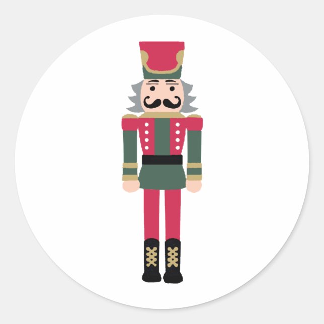 Nutcracker Christmas Design Classic Round Sticker (Front)