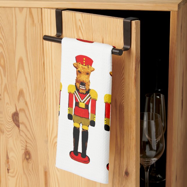 Nutcracker Christmas Dogs Kitchen Towel (Thirds Fold)