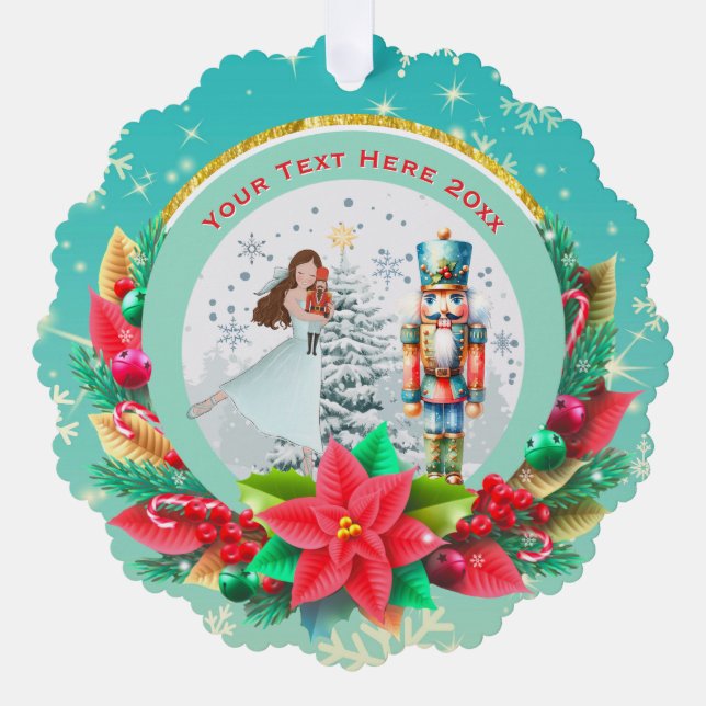 Nutcracker Christmas, Family Holiday Keepsake Gift Ornament Card (Front)