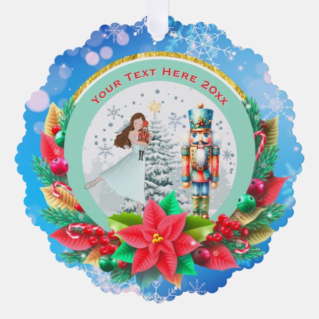 Nutcracker Christmas, Family Holiday Keepsake Gift Ornament Card (Front)