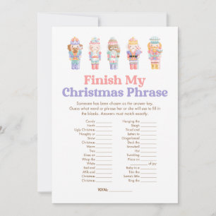 Nutcracker Christmas Finish the Phrase Game Holiday Card