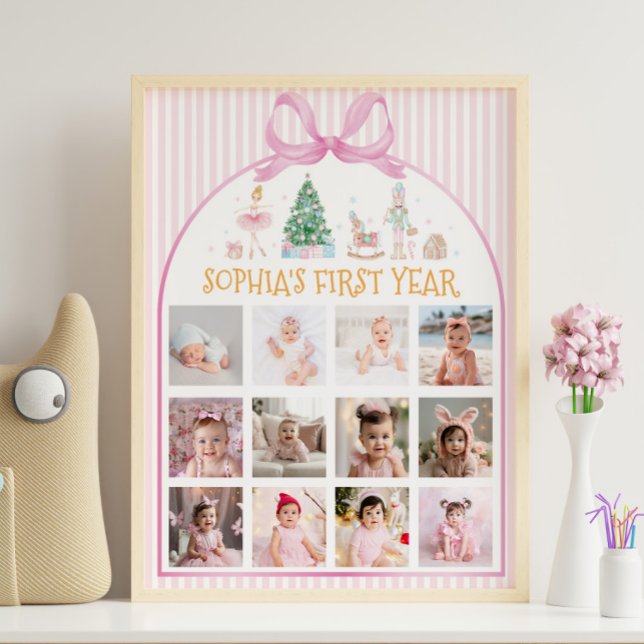 Nutcracker Christmas First Year Photo Milestone Poster (Creator Uploaded)