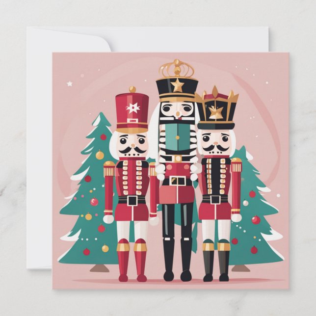 Nutcracker Christmas Flat Holiday Card (Front)