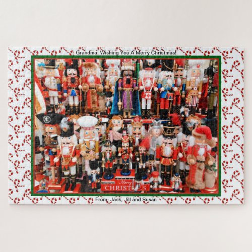 Nutcracker Christmas Gift for Grandma Custom Names Jigsaw Puzzle