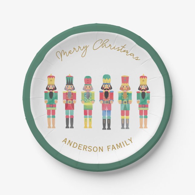 NUTCRACKER CHRISTMAS GIFT STICKER PAPER PLATES (Front)