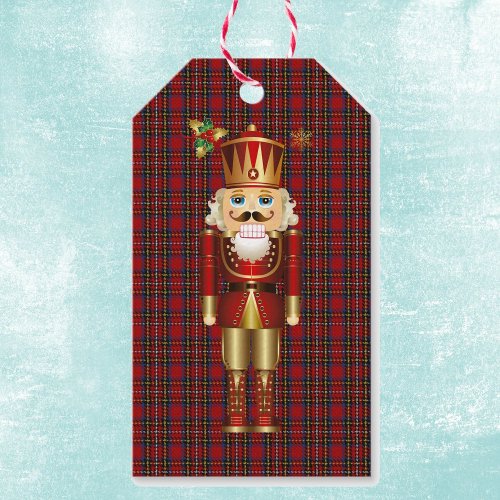 Nutcracker Christmas Gift Tag on Scottish Plaid