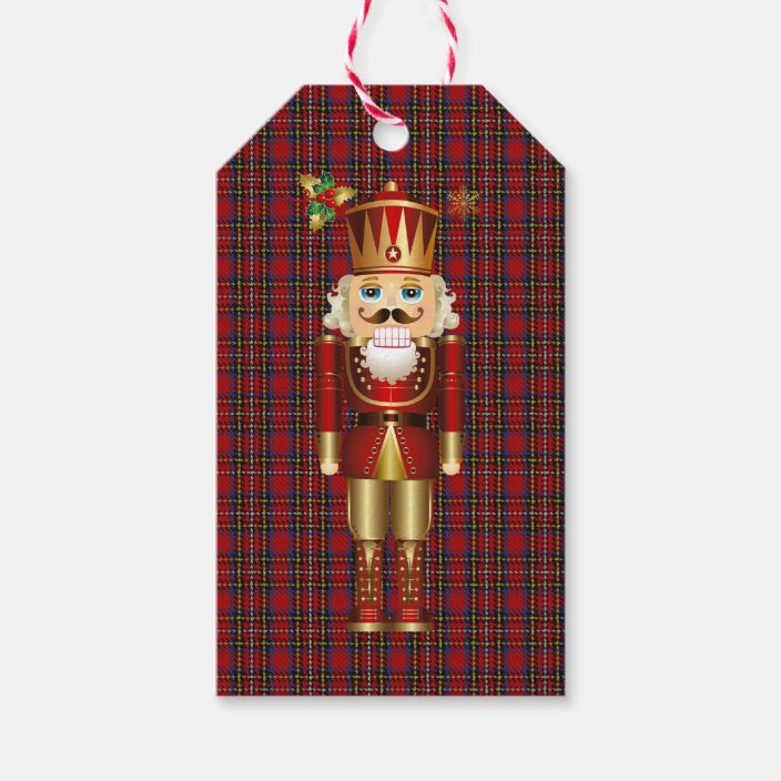 Nutcracker Christmas Gift Tag on Scottish Plaid | Zazzle.com