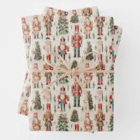 Nutcracker Ballet Christmas Images Wrapping Paper Sheets