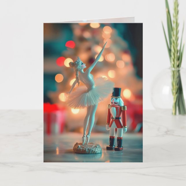 Nutcracker Christmas Greeting Card- 5" x 7" Thank You Card (Front)