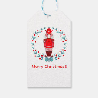 Nutcracker Christmas Greeting Card Festive Holiday Gift Tags