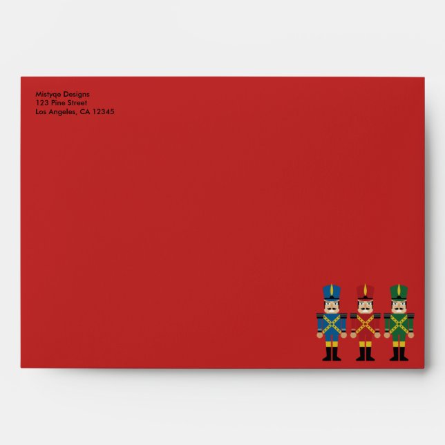 Nutcracker Christmas Holiday Envelope (Front)