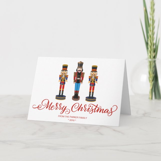 Nutcracker Christmas Holiday Greeting Folded Card (Front)