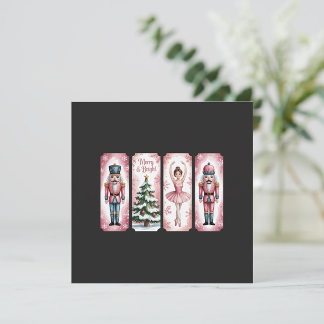 Nutcracker Christmas Holiday Party Gift Festive  Card (Standing Front)