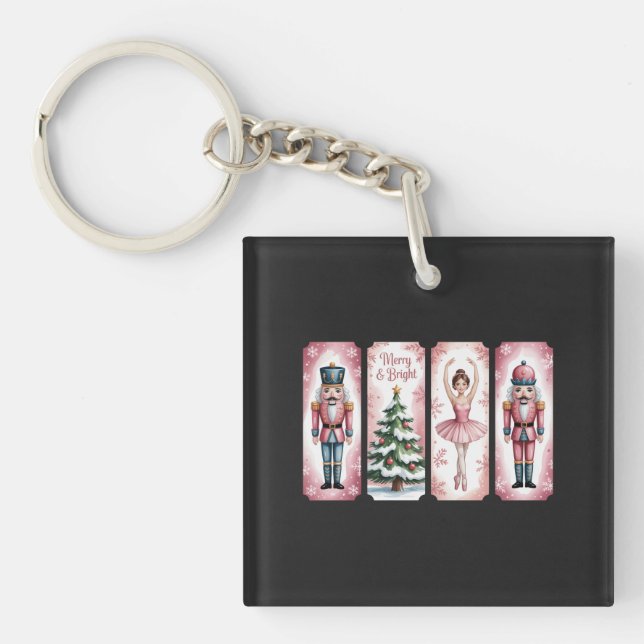 Nutcracker Christmas Holiday Party Gift Festive  Keychain (Front)