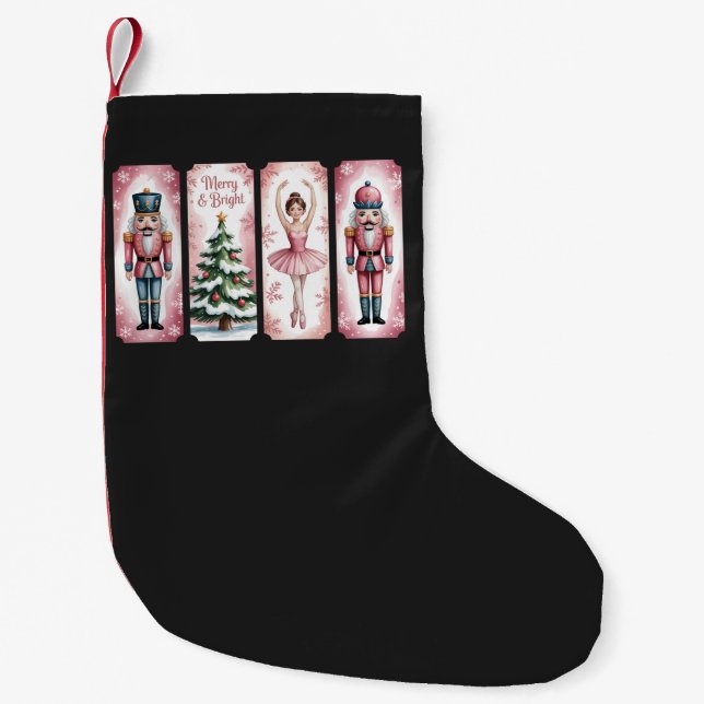 Nutcracker Christmas Holiday Party Gift Festive  Small Christmas Stocking (Front)