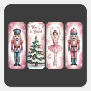 Nutcracker Christmas Holiday Party Gift Festive Square Sticker