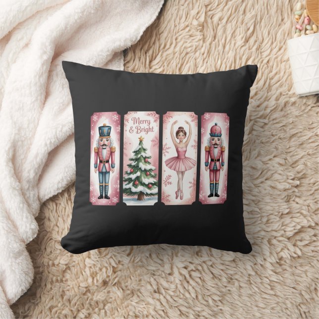 Nutcracker Christmas Holiday Party Gift Festive  Throw Pillow (Blanket)