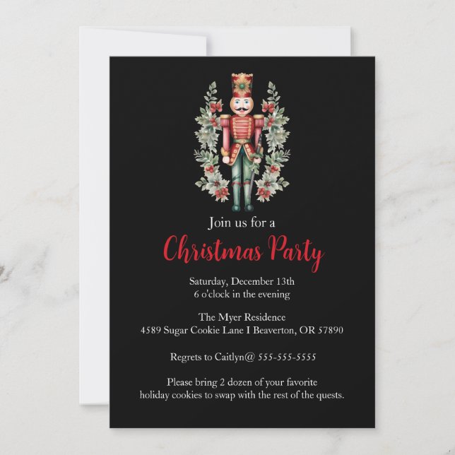 Nutcracker Christmas Holiday Party Invite (Front)