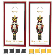 Nutcracker Christmas Holiday Red Cornhole Set