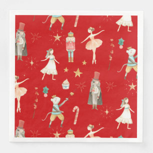 Nutcracker Christmas Holiday Red Paper Dinner Napkins