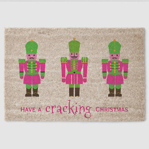 Nutcracker Christmas hot pink Fiber Doormat