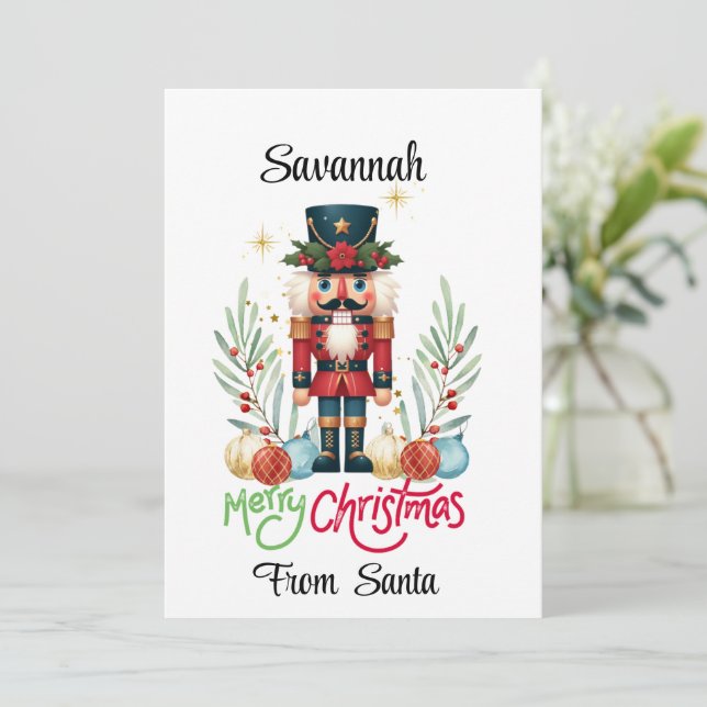 Nutcracker Christmas Large Gift Tag Holiday Card (Standing Front)