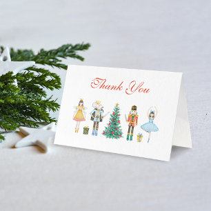 Nutcracker Christmas Letterpress Thank You Card