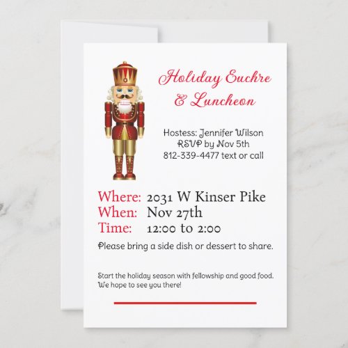 Nutcracker Christmas Lunch Party Theme Custom Text