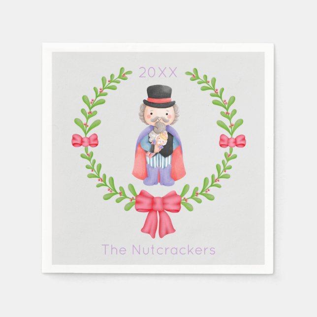 Nutcracker Christmas Napkins (Front)