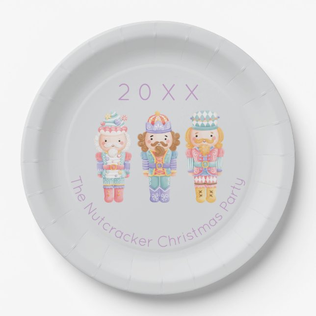 Nutcracker Christmas Paper Plates (Front)