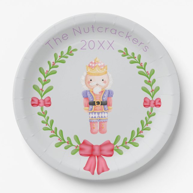 Nutcracker Christmas Paper Plates (Front)