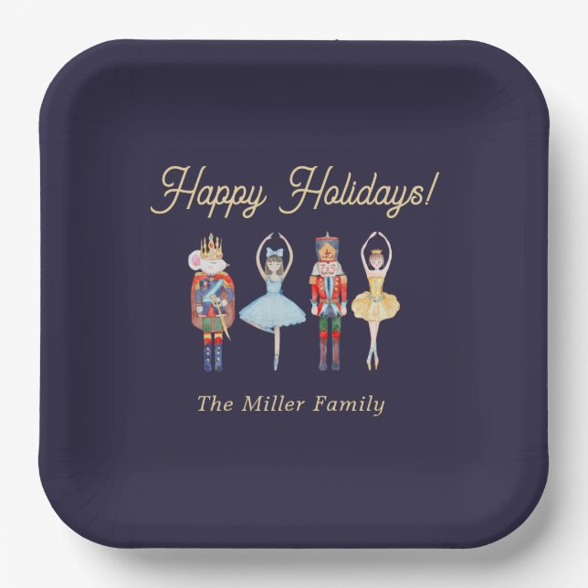 Nutcracker Christmas  Paper Plates (Front)