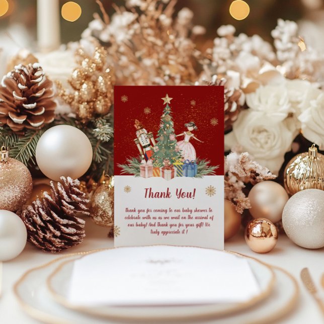 Nutcracker Christmas Party Baby Shower Thank You Card (Nutcracker Christmas Party Baby Shower Thank You Card!)