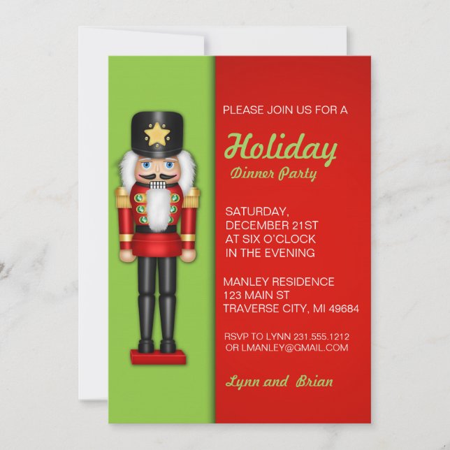 Nutcracker Christmas Party Invitation (Front)