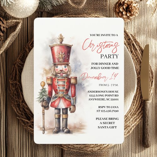 Nutcracker Christmas Party  Invitation