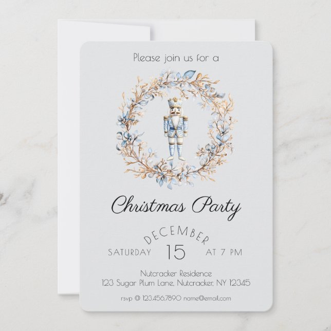 Nutcracker Christmas Party Invitation (Front)