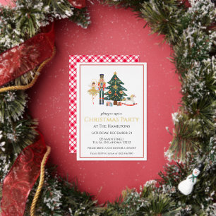 Nutcracker Christmas Party Invitation Foil Invitation