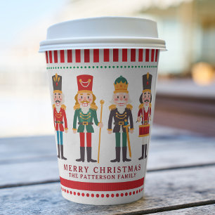 Nutcracker Christmas Party Personalized Name Paper Cups