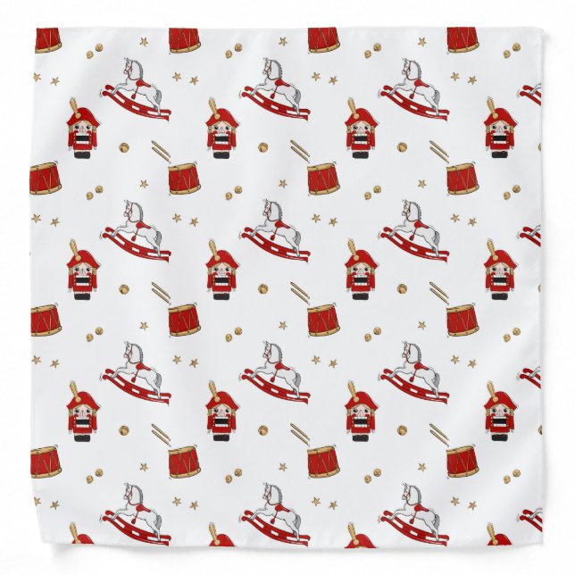 Nutcracker Christmas pattern Bandana (Front)