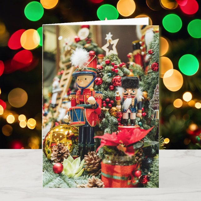 Nutcracker Christmas Personalize Text Signature Holiday Card (Creator Uploaded)