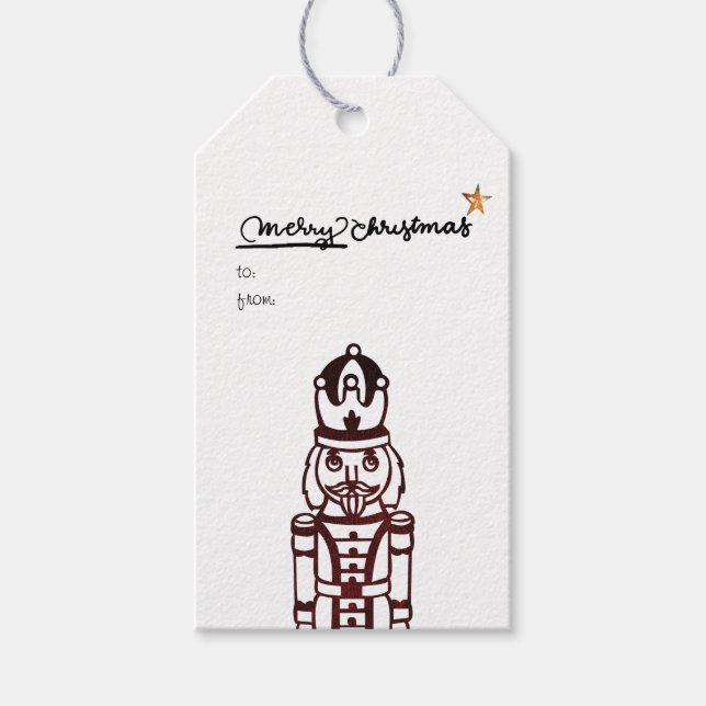 Nutcracker Christmas Personalized Gift Tags (Front)