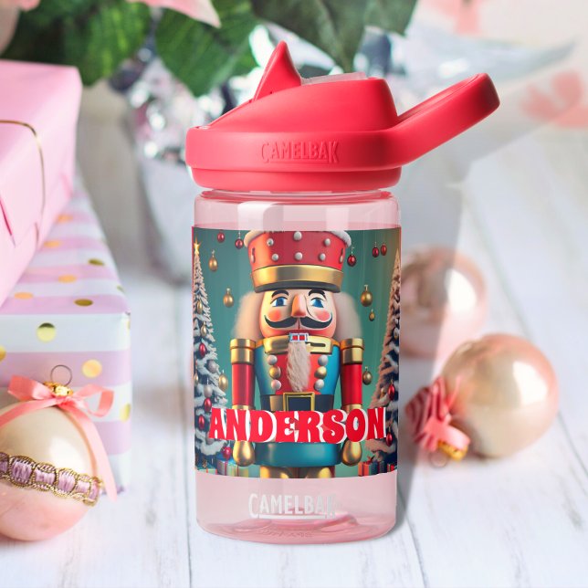 Nutcracker Christmas Personalized Kids Name Water Bottle (Creator Uploaded)