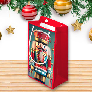 Nutcracker Christmas Personalized Kids Red Small Gift Bag