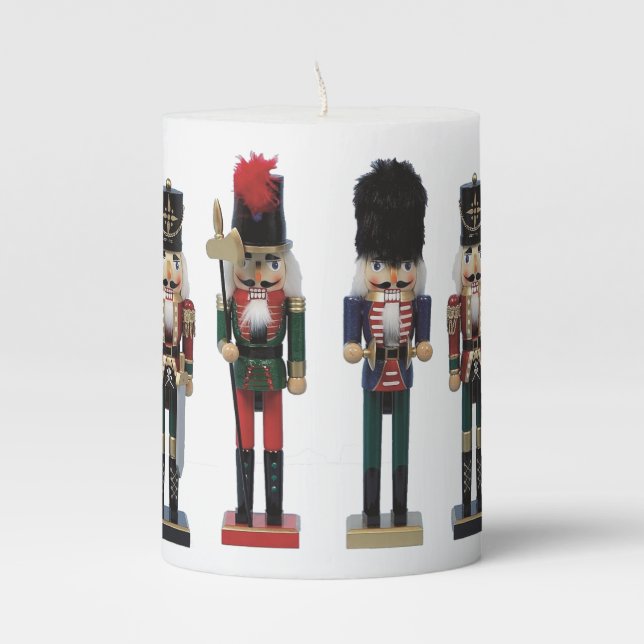 Nutcracker Christmas  Pillar Candle (Front)