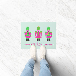 Nutcracker Christmas pink and green Doormat