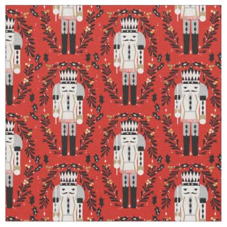 Nutcracker Christmas red Fabric