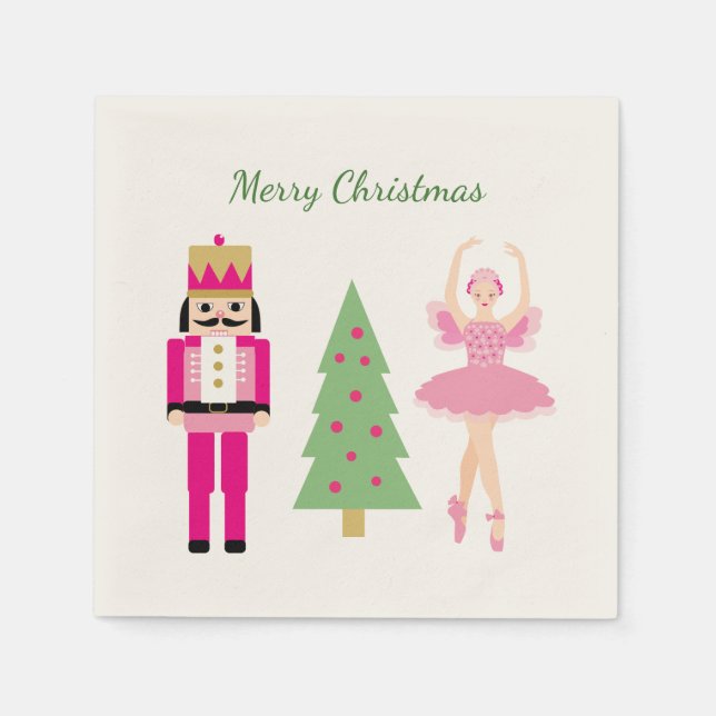 Nutcracker, Christmas tree, Ballerina Napkins (Front)