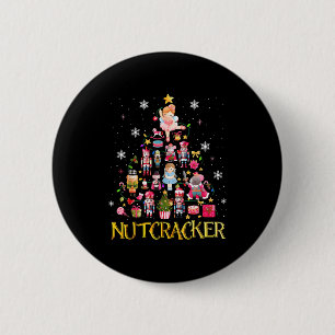 Nutcracker Christmas Tree Ballet Dance Women Kids Button